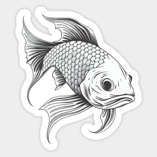 Monochrome carp Sticker